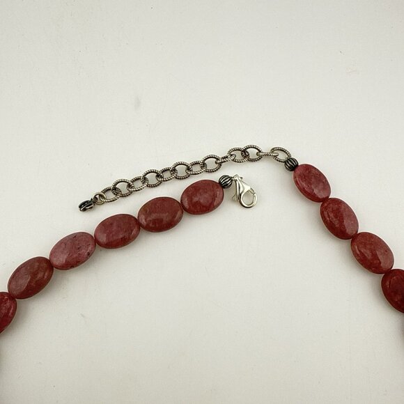 Carolyn Pollack Necklace Pink Rhodonite Pendant Cabochon Sterling Silver 925 - Picture 7 of 14
